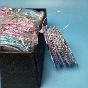Bangle Sets LOT OF 12 - Pink, Purple, Blue And Black NEW Costume Jewelry